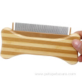 Bone Shape Bamboo Wood Pet Flea Comb